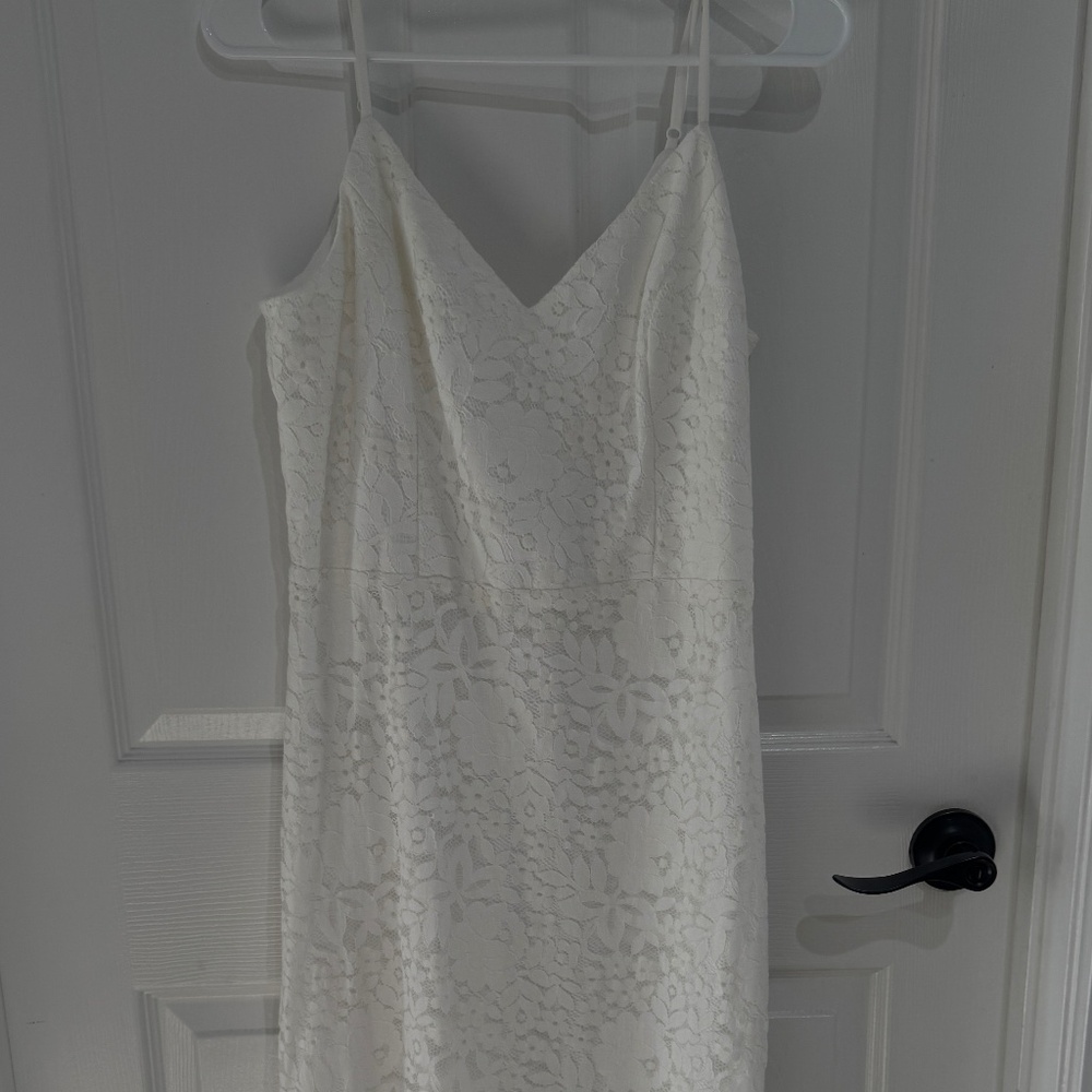 Lulu's Cream Lace Midi Dress